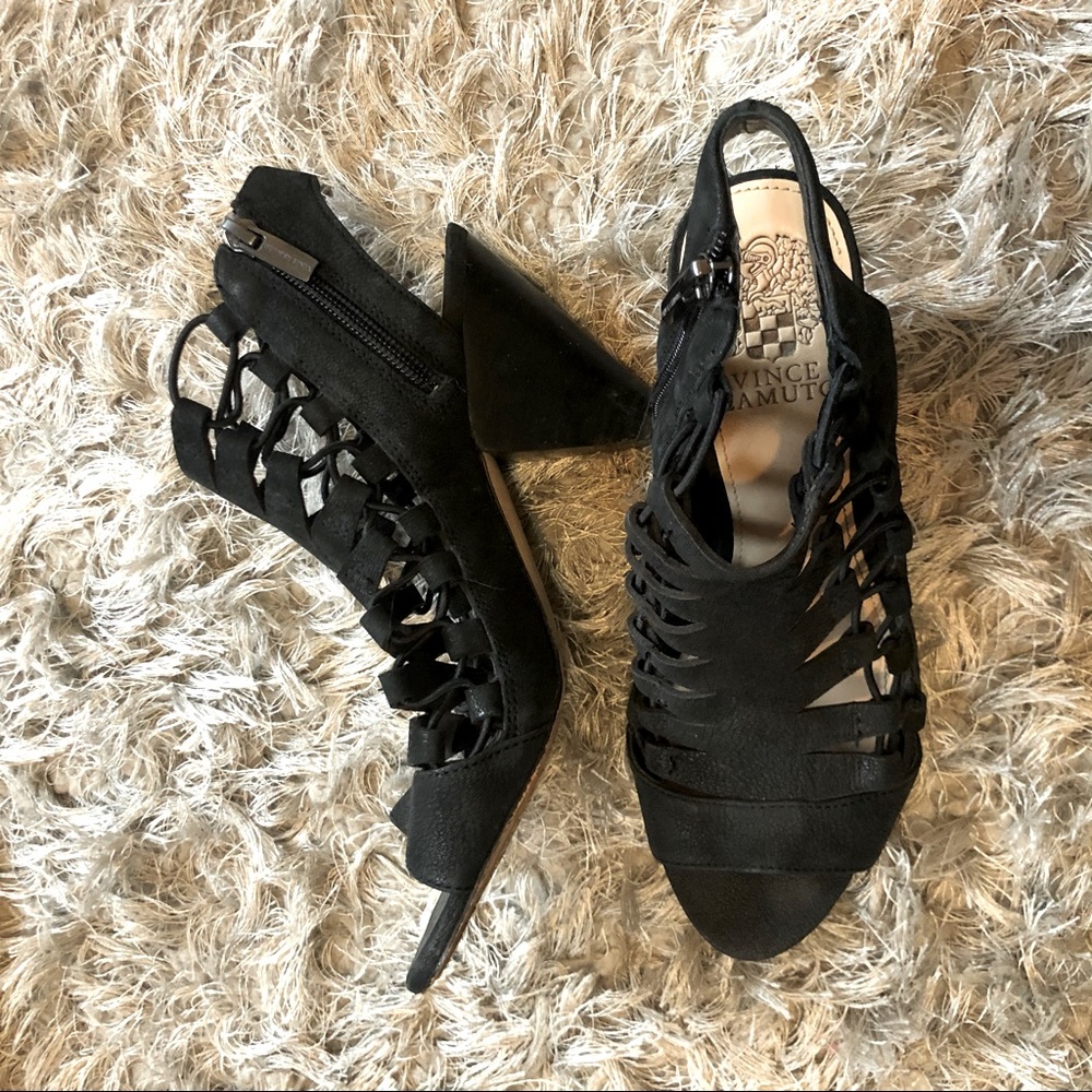 7.5 Vince Camuto Black Heels, worn but life left!